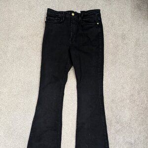 New Frame Jet Set High Rise Flare Stretch Pull On Jeans Dark Wash Womens Size 2